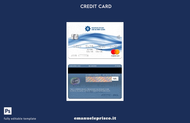 modello di mastercard della banca di sviluppo della Mongolia in stile verificato